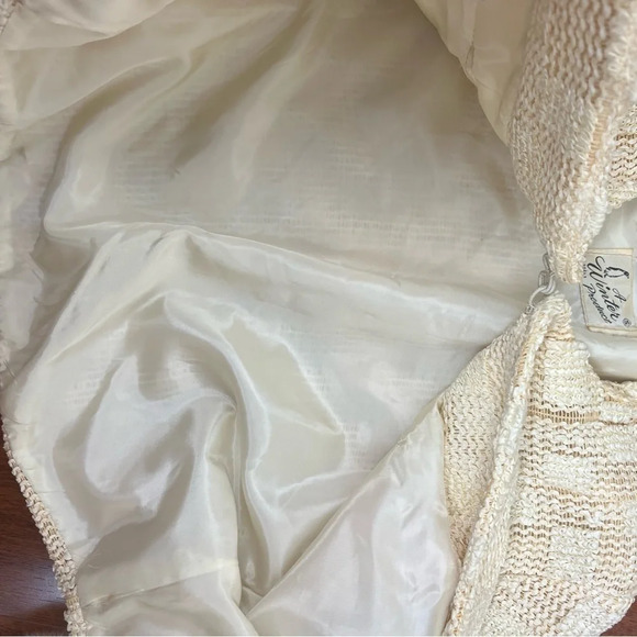 Vintage 1960s A Winter Product Crop Jacket Fur Trim Size S Cream - Picture 6 of 9